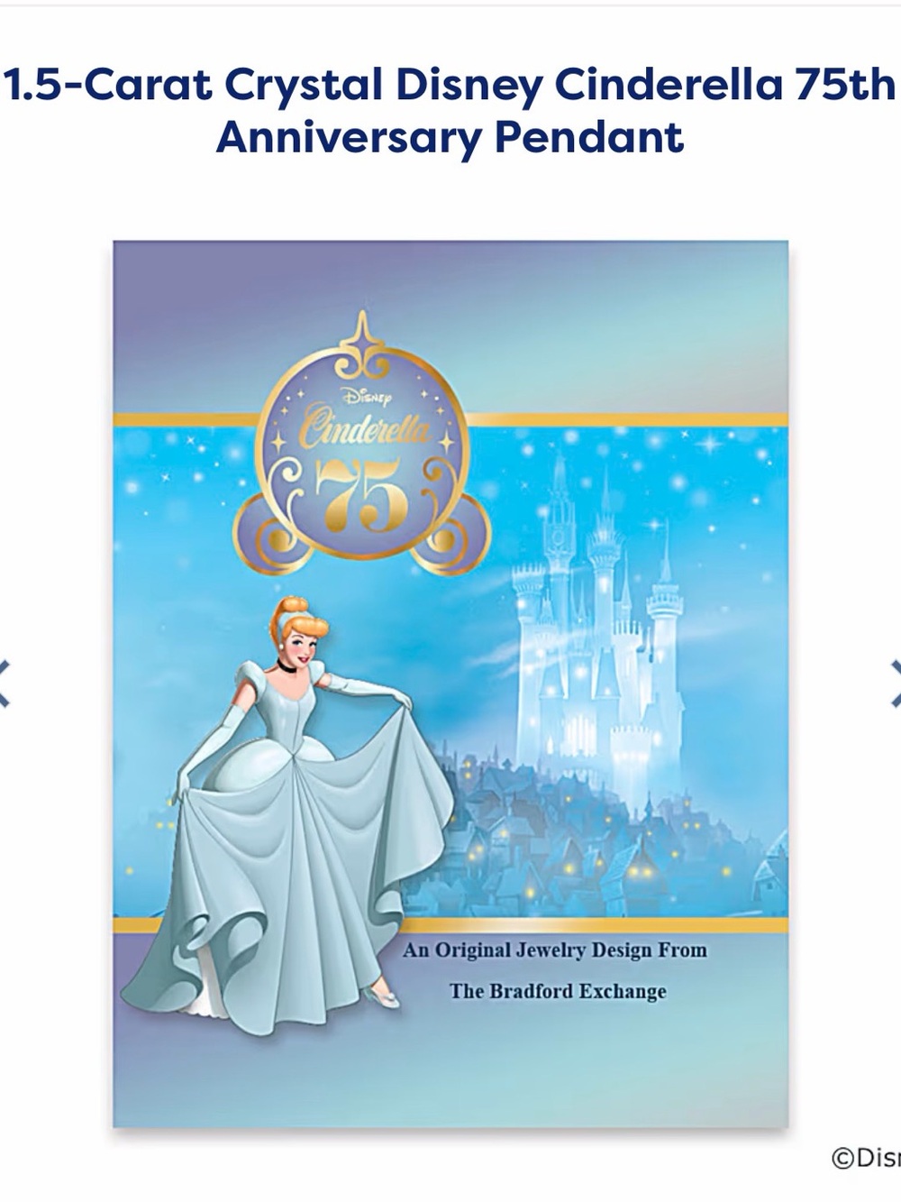 NEW NWT Disney Silver Crystal Cinderella Castle Pendant Necklace - Picture 4 of 6